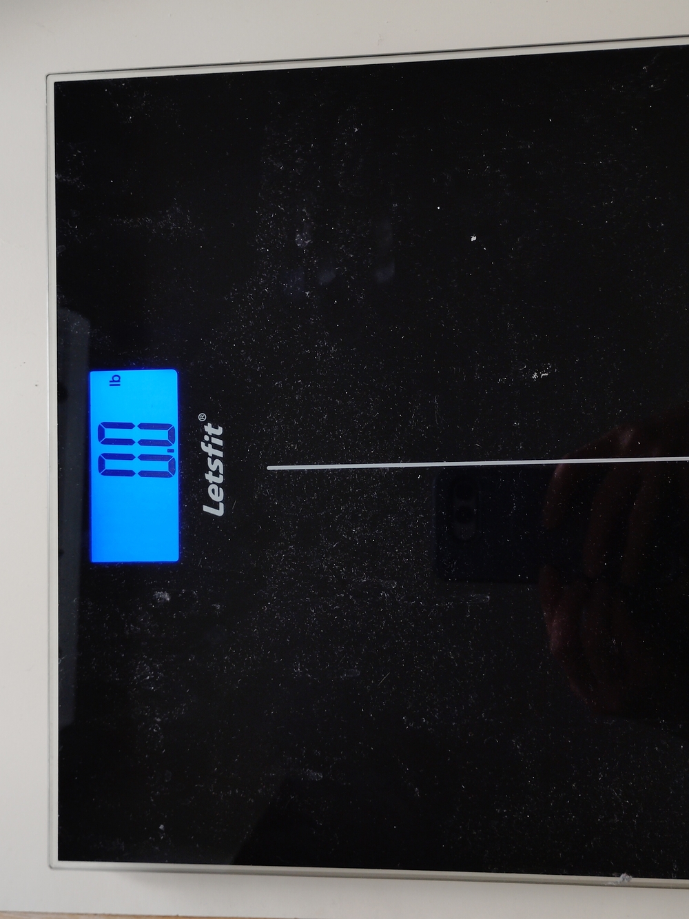 Letsfit Digital Glass Bathroom Scale in Black with Blue LCD